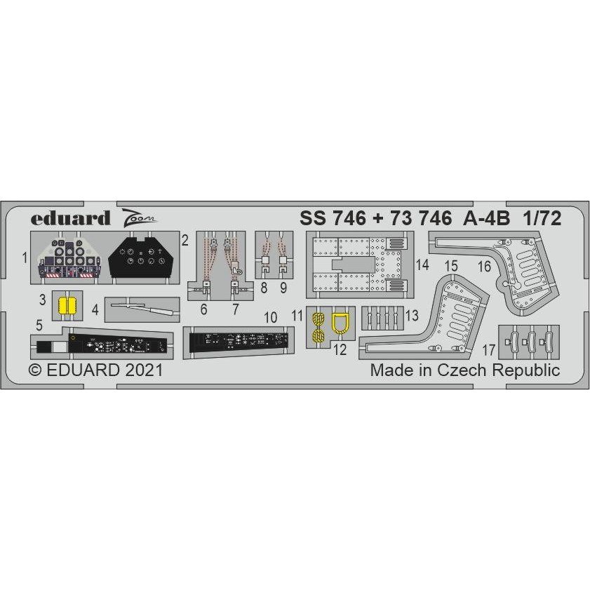 【新製品】73746 塗装済 1/72 ダグラス A-4B スカイホーク エッチングパーツ (フジミ用)