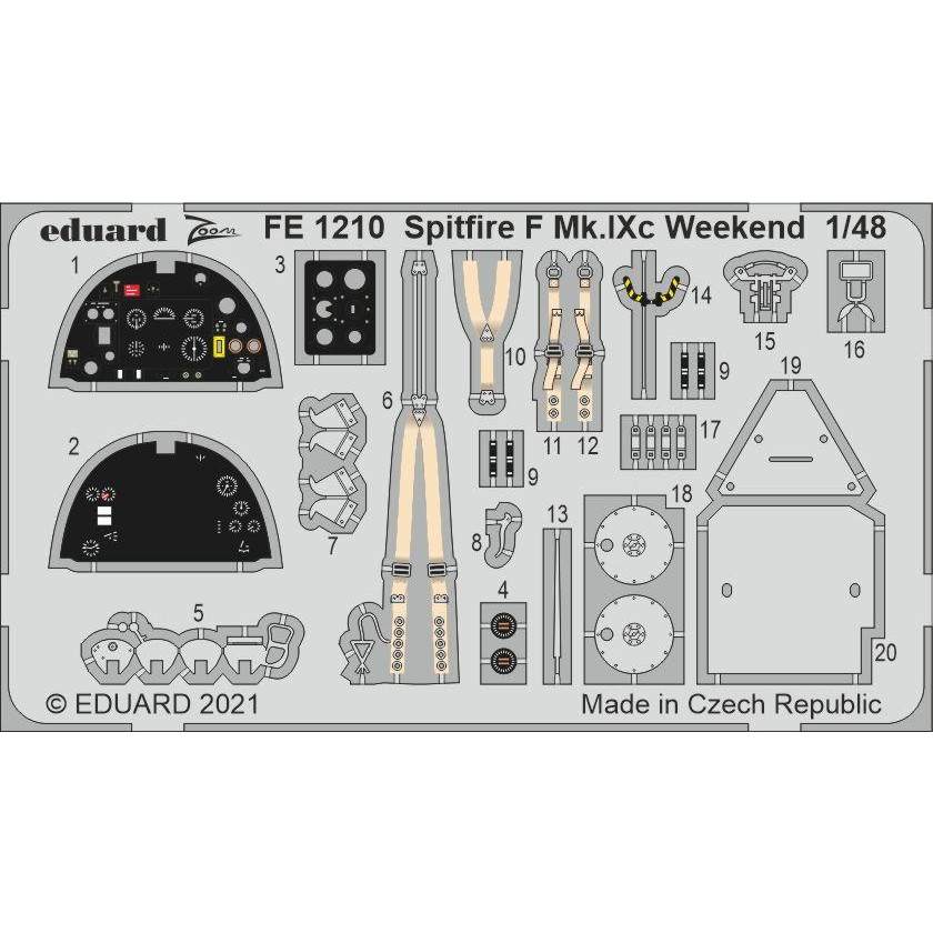 【新製品】FE1210 塗装済 1/48 スーパーマリン スピットファイア F Mk.IXc ズームエッチングパーツ(エデュアルド用)