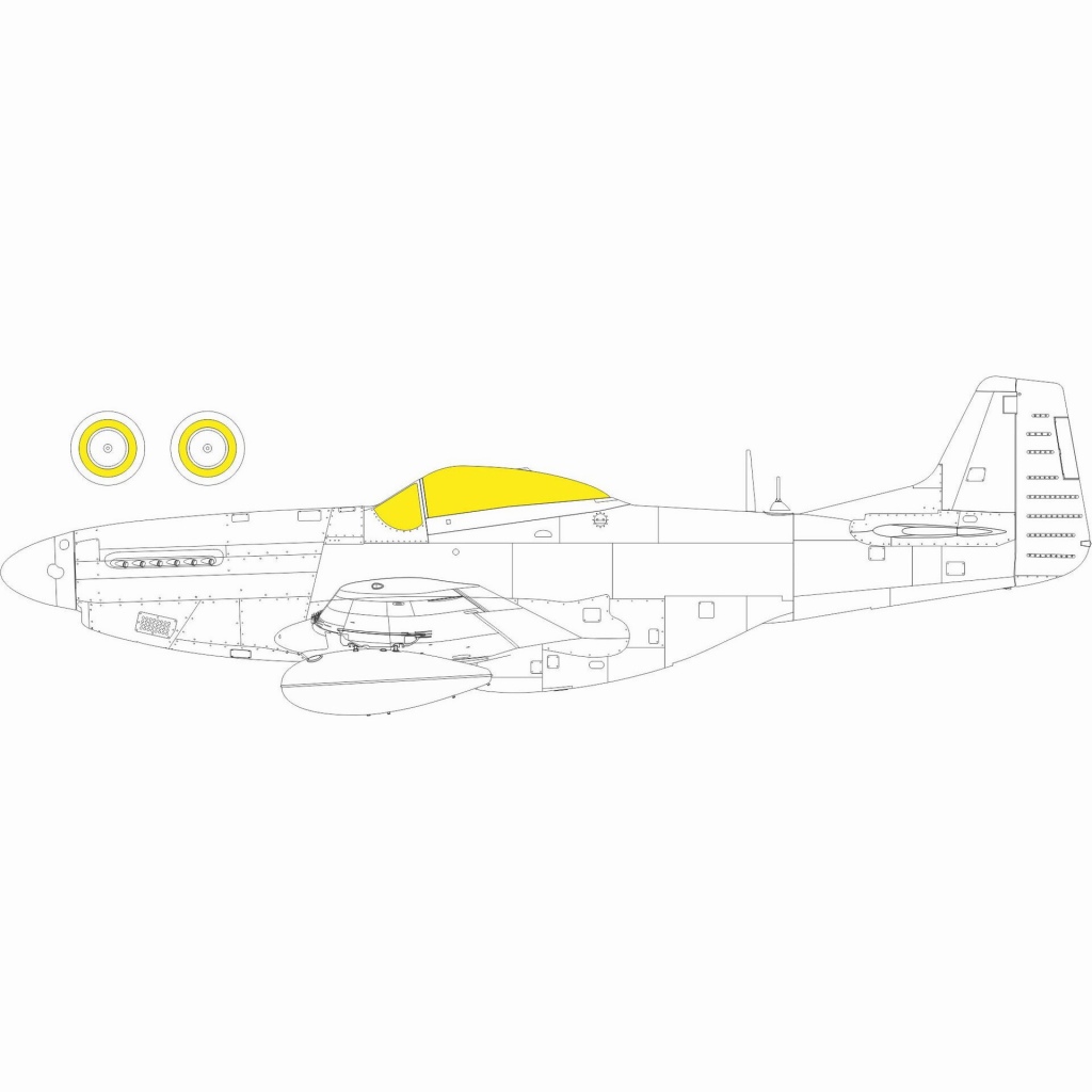 【新製品】EX801 1/48 ノースアメリカン P-51K マスタング ｢Tフェース｣両面塗装マスクシール (エデュアルド用)