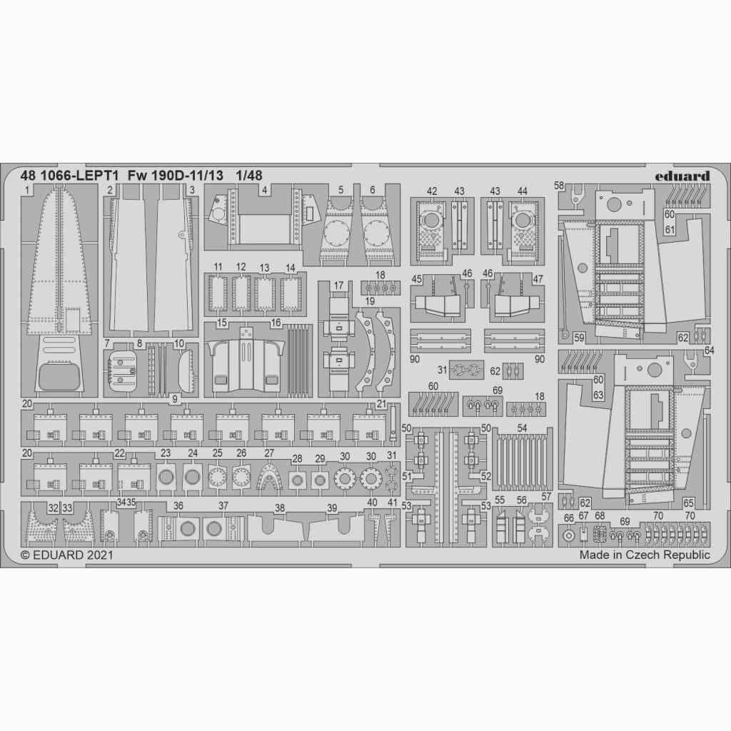 【新製品】481066 1/48 フォッケウルフ Fw190D-11/13 エッチングパーツ (エデュアルド用)