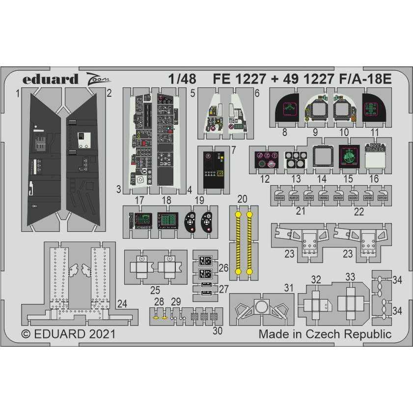 【新製品】491227 塗装済 1/48 ボーイング F/A-18E スーパーホーネット エッチングパーツ (ホビーボス用)