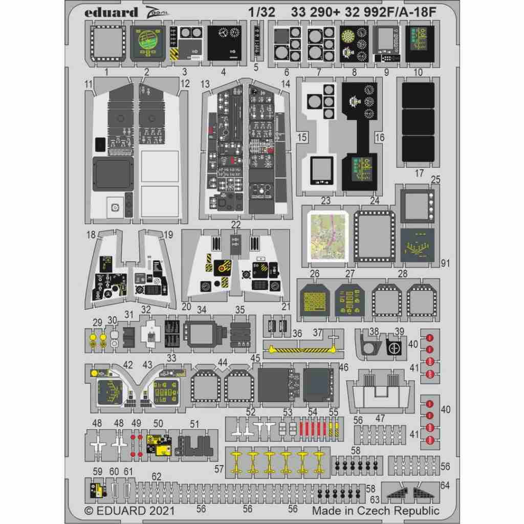 【新製品】33290 塗装済 1/32 F/A-18F ズームエッチングパーツ (レベル用)