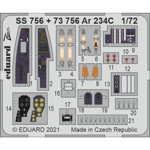 【新製品】73756 塗装済 1/72 Ar234C エッチングパーツ (ドラゴン用)