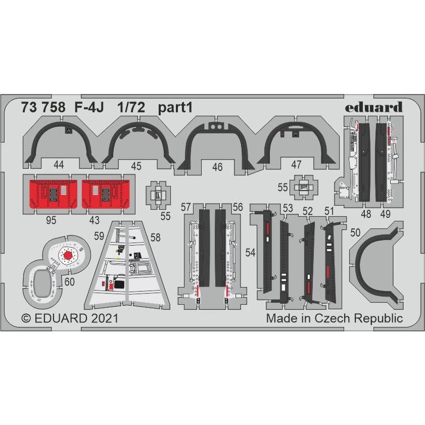 【新製品】73758 塗装済 1/72 F-4J ファントムII エッチングパーツ (ファインモールド用)