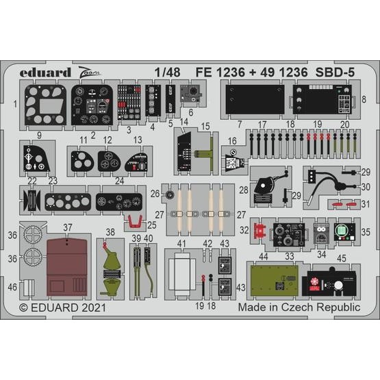 【新製品】FE1236 塗装済 1/48 SBD-5 ズームエッチングパーツ (レベル用)