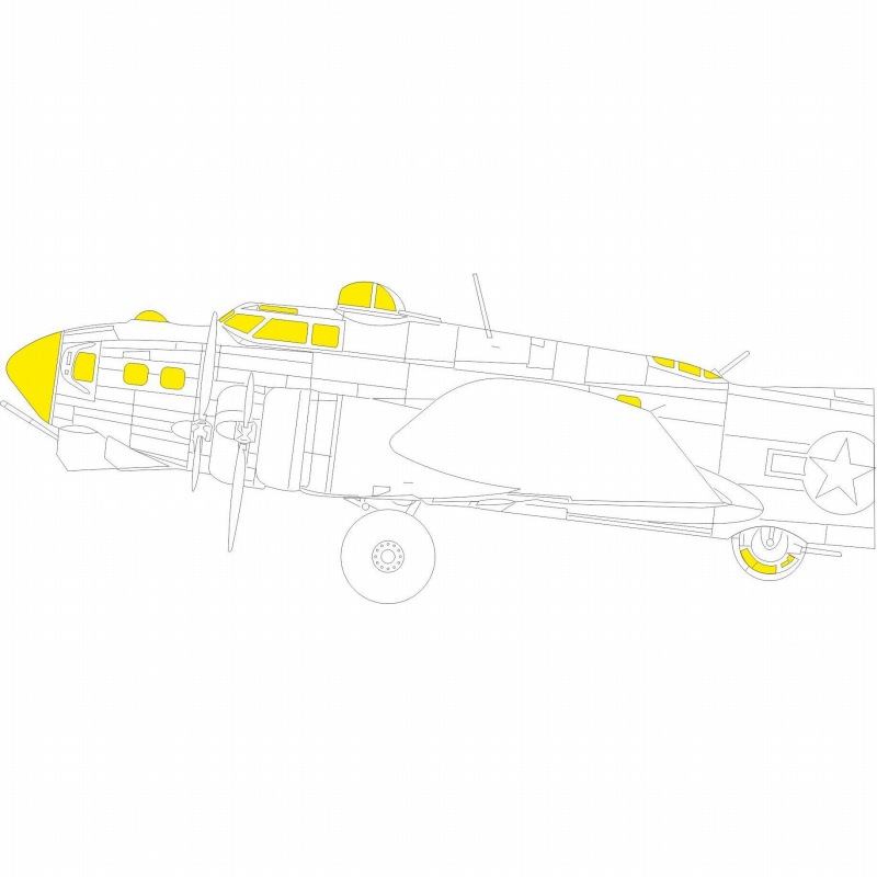 【新製品】EX822 1/48 B-17G ｢Tフェース｣両面塗装マスクシール(HKモデル用)
