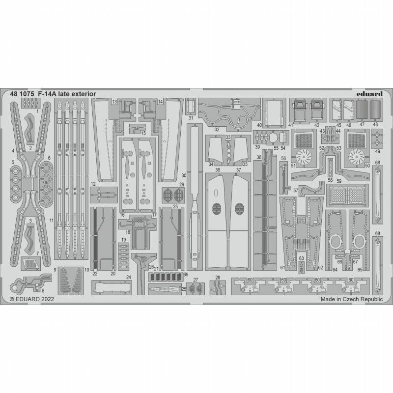 【新製品】481075 1/48 F-14A トムキャット 後期型 外装エッチングパーツ(タミヤ用)