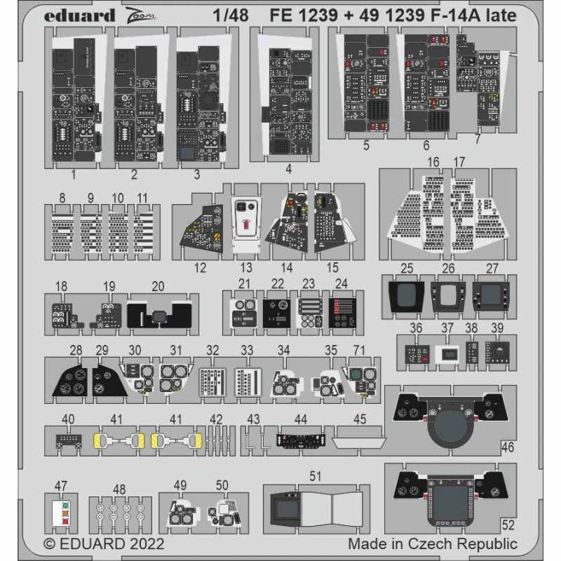 【新製品】491239 塗装済 1/48 F-14A トムキャット 後期型 内装エッチングパーツ(タミヤ用)