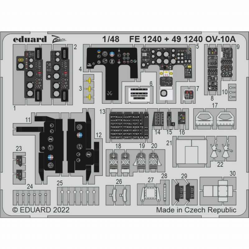 【新製品】FE1240 塗装済 1/48 OV-10A ズームエッチングパーツ (ICM用)