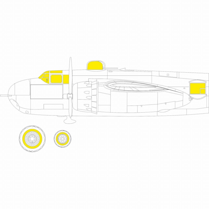 【新製品】JX288 1/32 B-25H ｢T-フェース｣ 両面塗装マスクシール(HKモデル用)