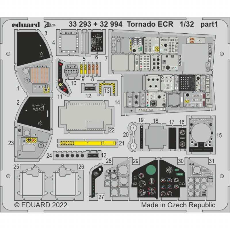 【新製品】32994 塗装済 1/32 トーネード ECR 内装エッチングパーツ (イタレリ用)