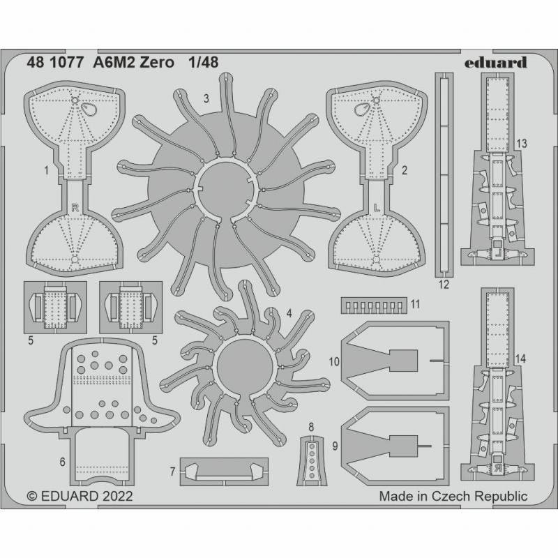 【新製品】481077 1/48 A6M2 零戦 エッチングパーツ (エデュアルド用)