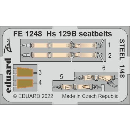 【新製品】FE1248 塗装済 1/48 Hs129B ズームエッチングパーツ (ハセガワ用)