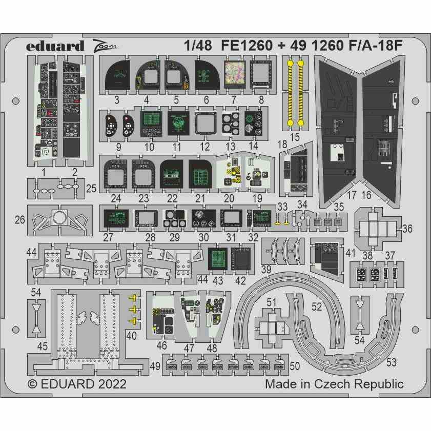 【新製品】491260 塗装済 1/48 ボーイング F/A-18F スーパーホーネット エッチングパーツ (ホビーボス用)