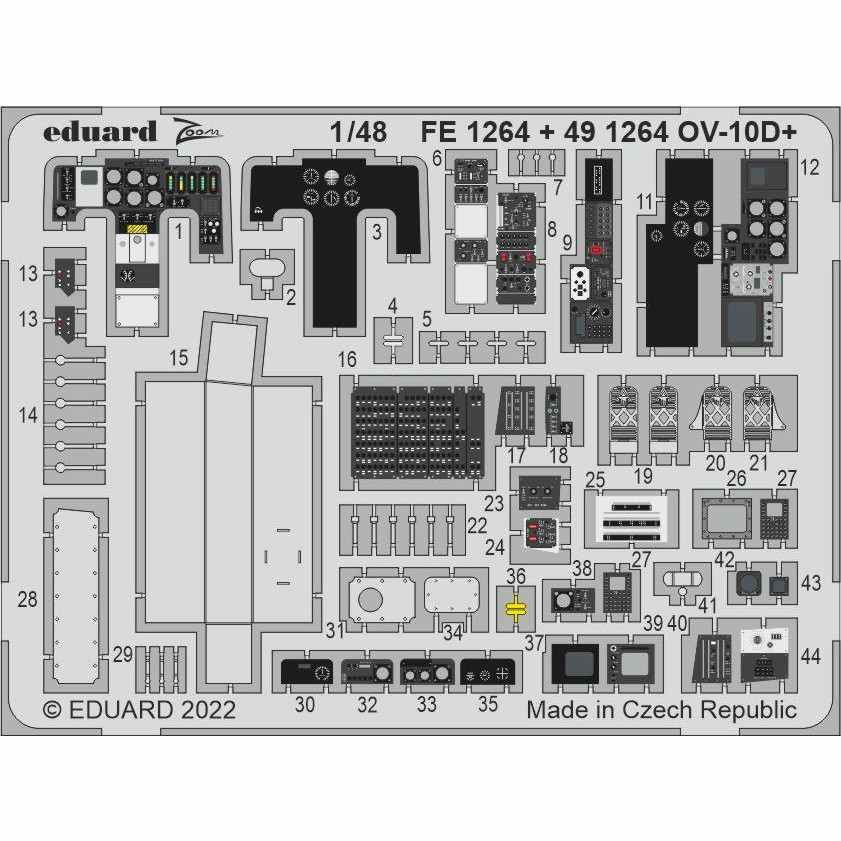 【新製品】FE1264 塗装済 1/48 ノースアメリカン OV-10D+ ブロンコ ズームエッチングパーツ (ICM用)