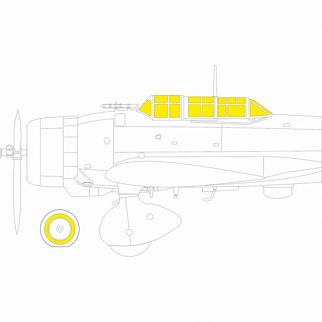 【新製品】EX864 1/48 愛知 D3A1 九九式艦上爆撃機 一一型 ｢T-フェース｣両面塗装マスクシール (ハセガワ用)