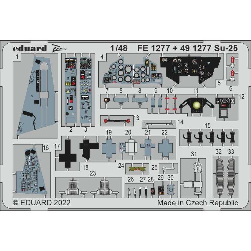 【新製品】491277 塗装済 1/48 スホーイ Su-25 フロッグフット エッチングパーツ (ズベズダ用)