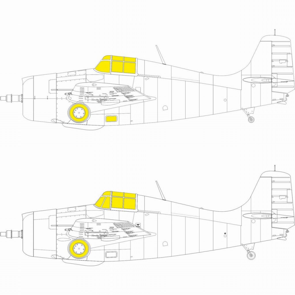 【新製品】EX878 1/48 F4F-3 ｢Tフェース｣両面塗装マスクシール(エデュアルド用)