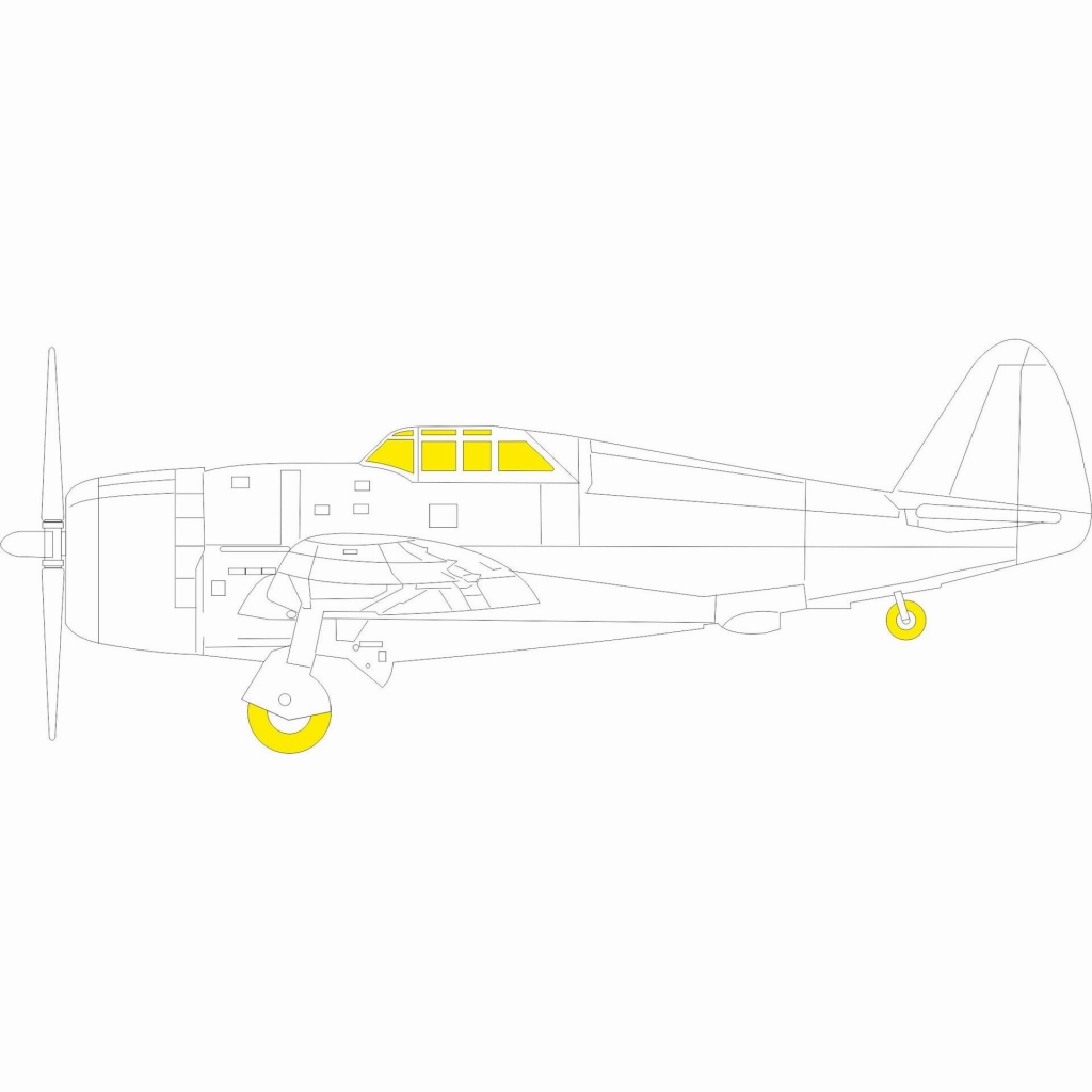 【新製品】EX881 1/48 P-47D レザーバック ｢Tフェース｣両面塗装マスクシール(タミヤ用)