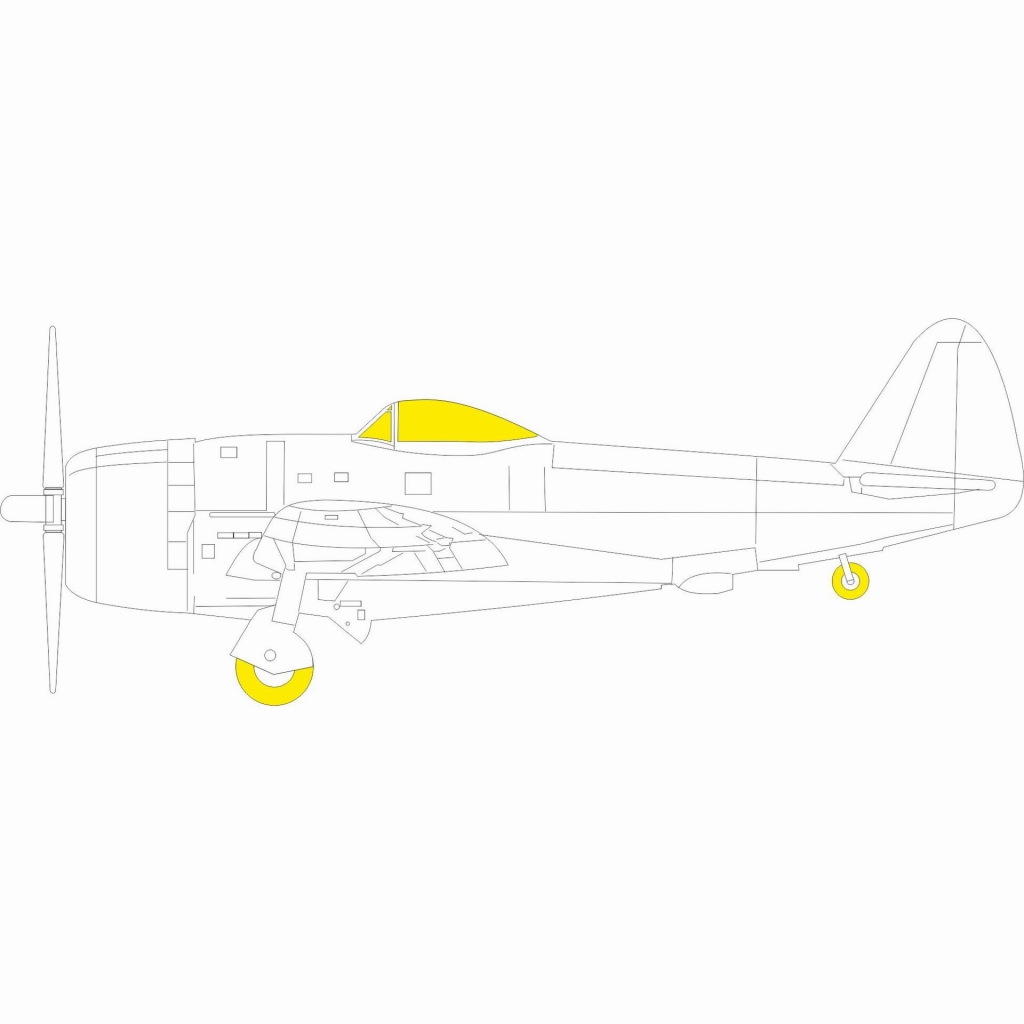 【新製品】EX882 1/48 P-47D バブルキャノピー ｢Tフェース｣両面塗装マスクシール (タミヤ用)