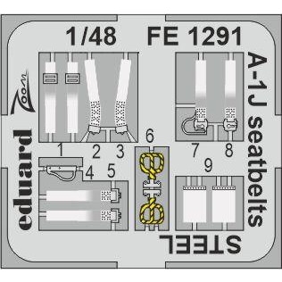 【新製品】FE1291 塗装済 1/48 A-1J シートベルト (ステンレス製) (タミヤ用)