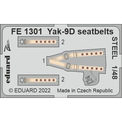 【新製品】FE1301 塗装済 1/48 Yak-9D シートベルト (ステンレス製) (ズべズダ用)