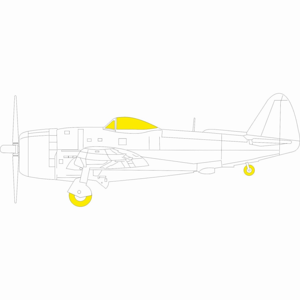 【新製品】EX893 1/48 リパブリック P-47N サンダーボルト 塗装マスクシール (アカデミー用)