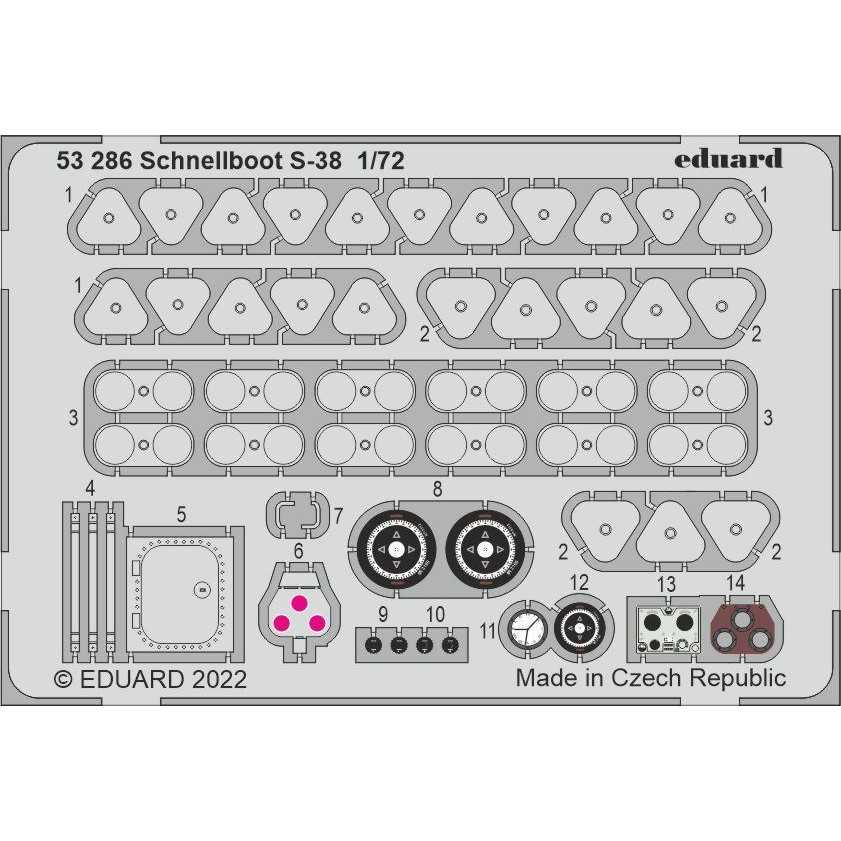 【新製品】53286 1/72 シュネルボート S-38 エッチングパーツ (フォアホビー用)