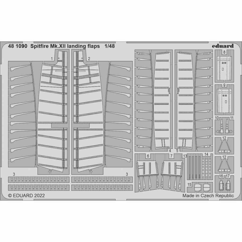 【新製品】481090 1/48 スーパーマリン スピットファイア Mk.XII ランディングフラップ (エアフィックス用)