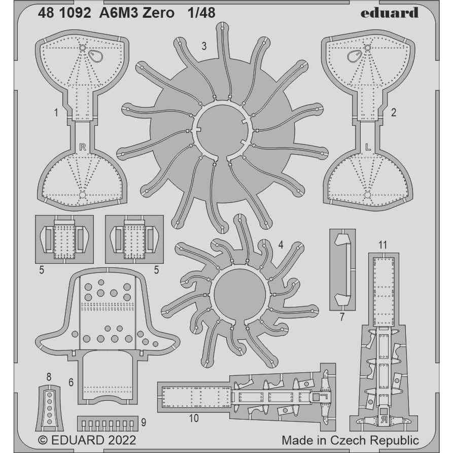 【新製品】481092 1/48 三菱 零式艦上戦闘機 三二型 エッチングパーツ (エデュアルド用)