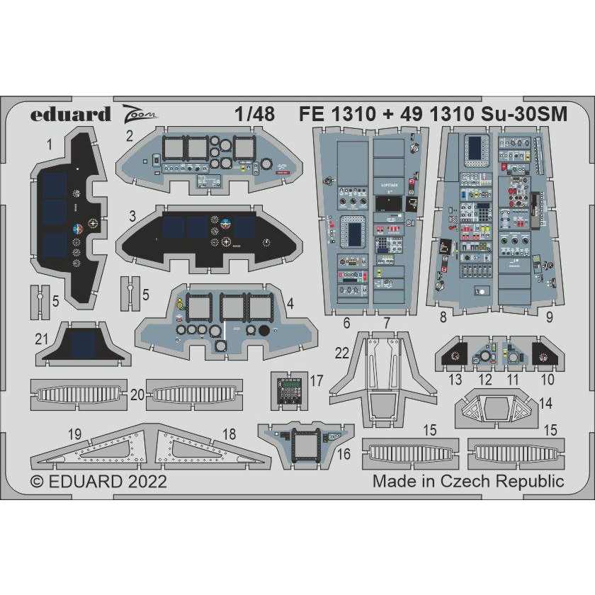 【新製品】491310 塗装済 1/48 スホーイ Su-30SM フランカー エッチングパーツ (グレートウォール用)