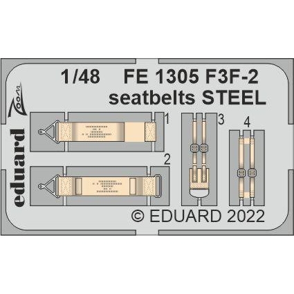 【新製品】FE1305 塗装済 1/48 グラマン F3F-2 シートベルト (ステンレス製) (アカデミー用)