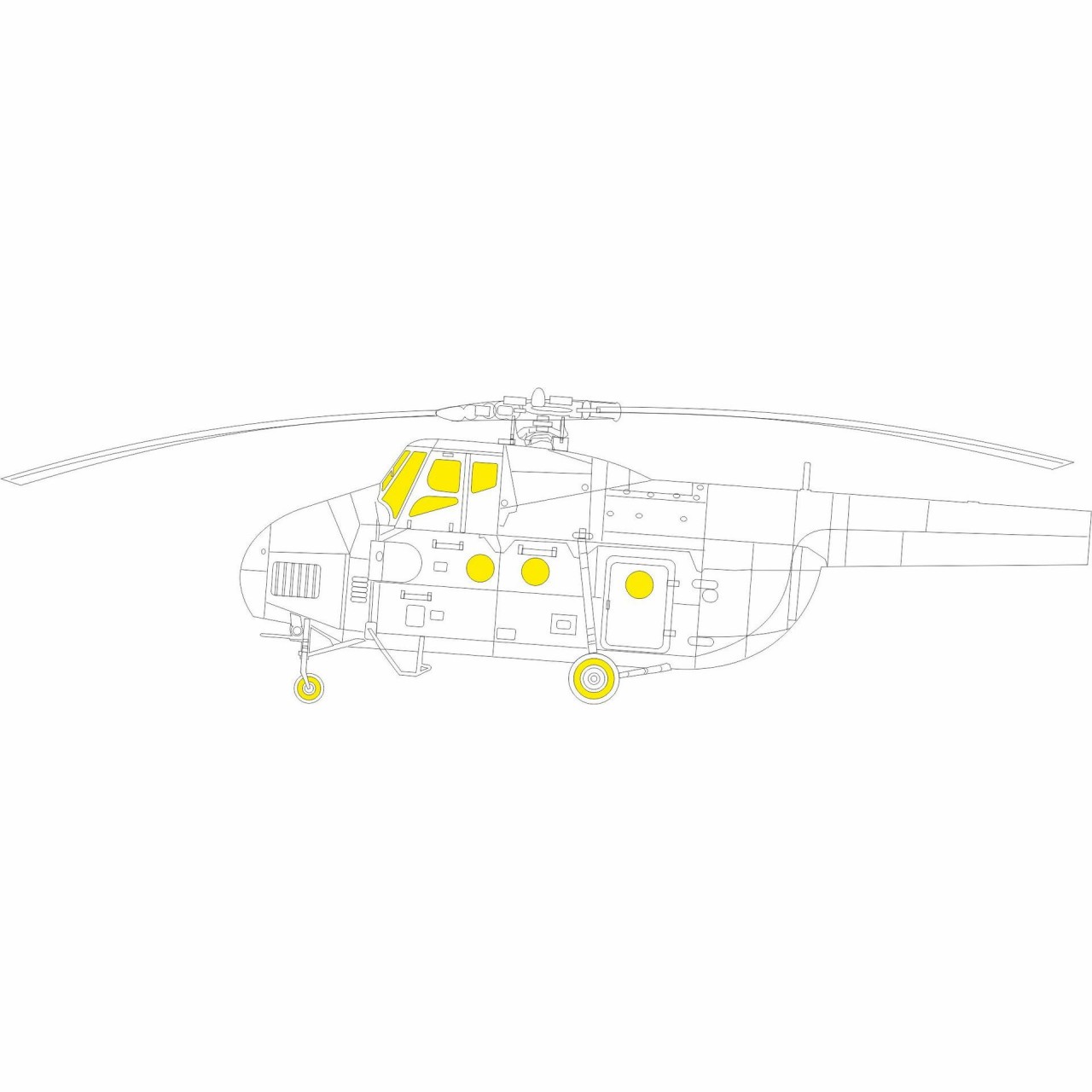【新製品】EX910 1/48 Mi-4 塗装マスクシール (トランぺッター用)
