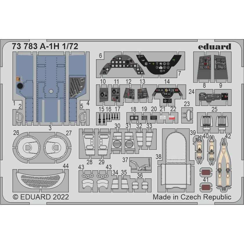 【新製品】73783 塗装済 1/72 A-1H エッチングパーツ (ハセガワ用)