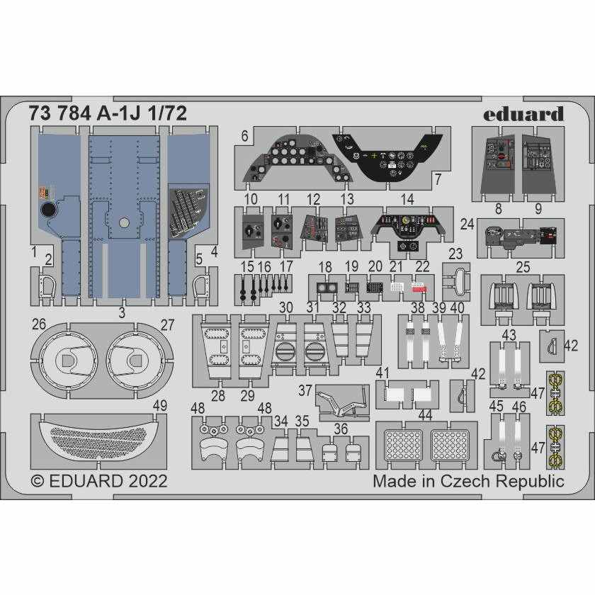 【新製品】73784 塗装済 1/72 A-1J エッチングパーツ (ハセガワ用)