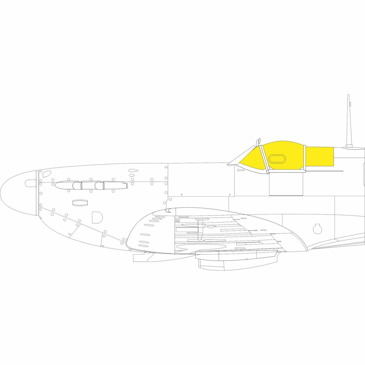 【新製品】EX914 1/48 スピットファイア Mk.V ｢Tフェース｣ 両面塗装マスクシール (エデュアルド用)