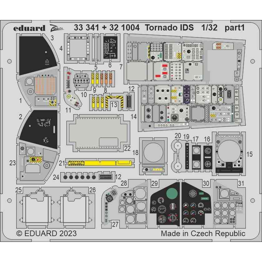 【新製品】321004 塗装済 1/32 トーネード IDS 内装エッチングパーツ (イタレリ用)