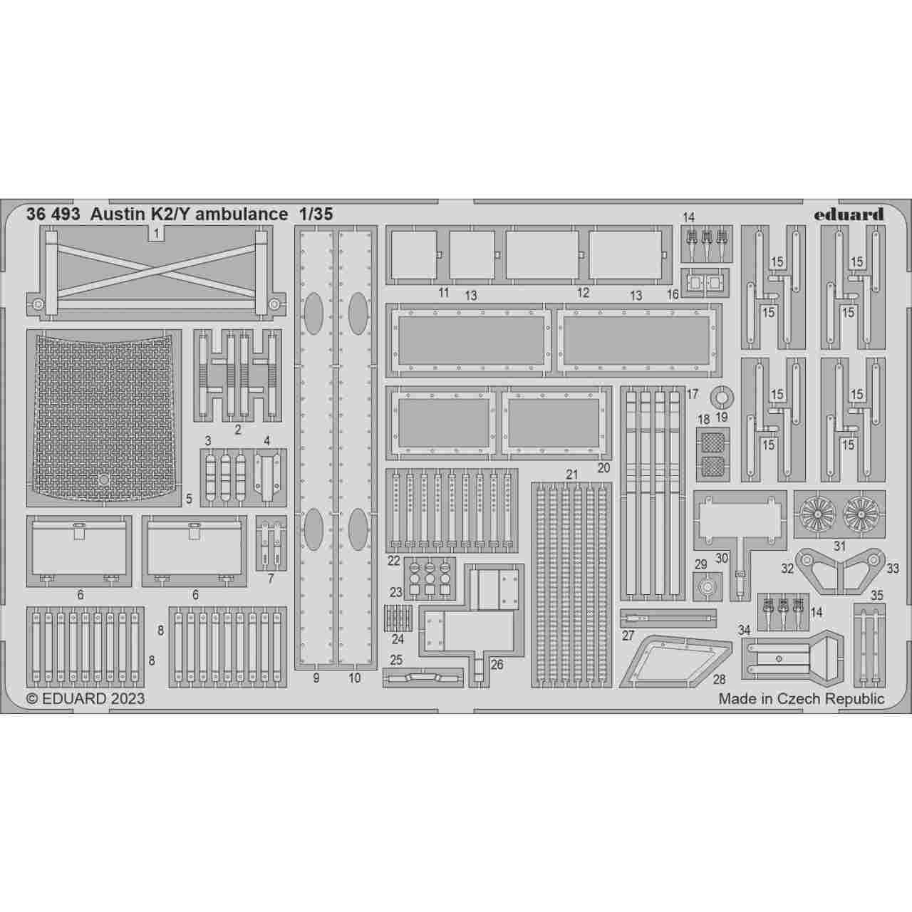 【新製品】36493 1/35 オースティン K2/Y 救急車エッチングパーツ(エアフィックス用)