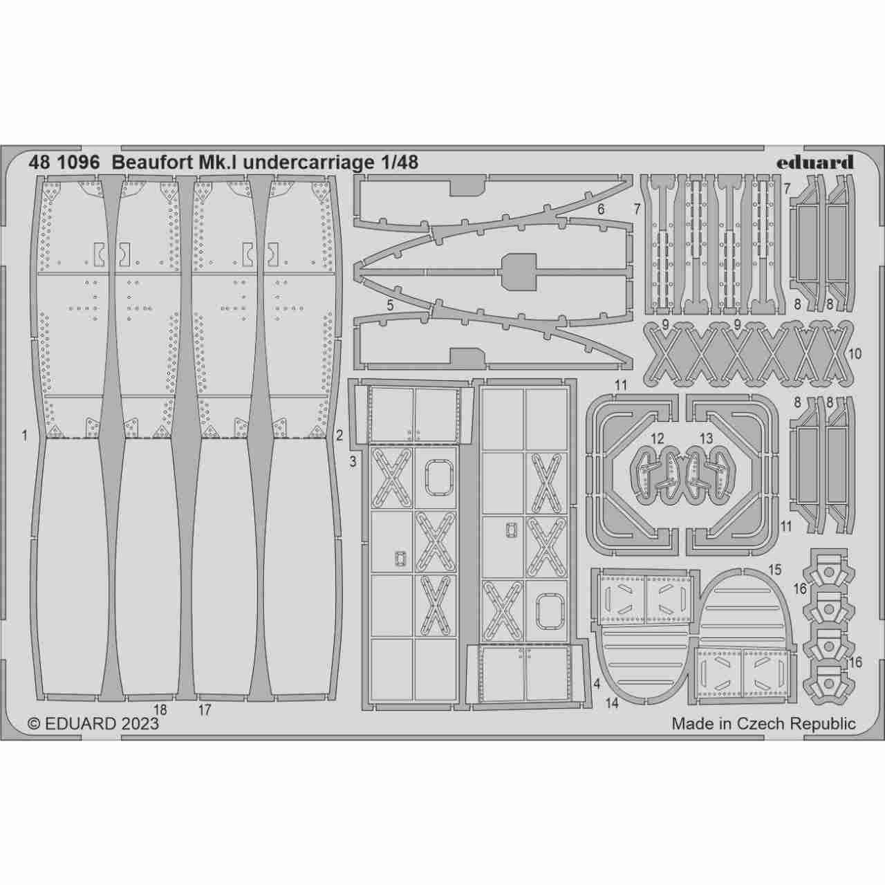 【新製品】481096 1/48 ボーフォート Mk.I 着陸装置エッチングパーツ (ICM用)