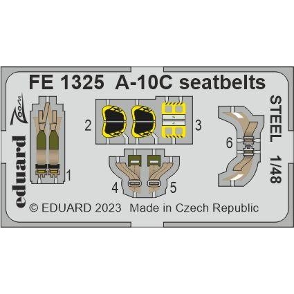 【新製品】FE1325 塗装済 1/48 A-10C シートベルト (ステンレス製) (ホビーボス用)