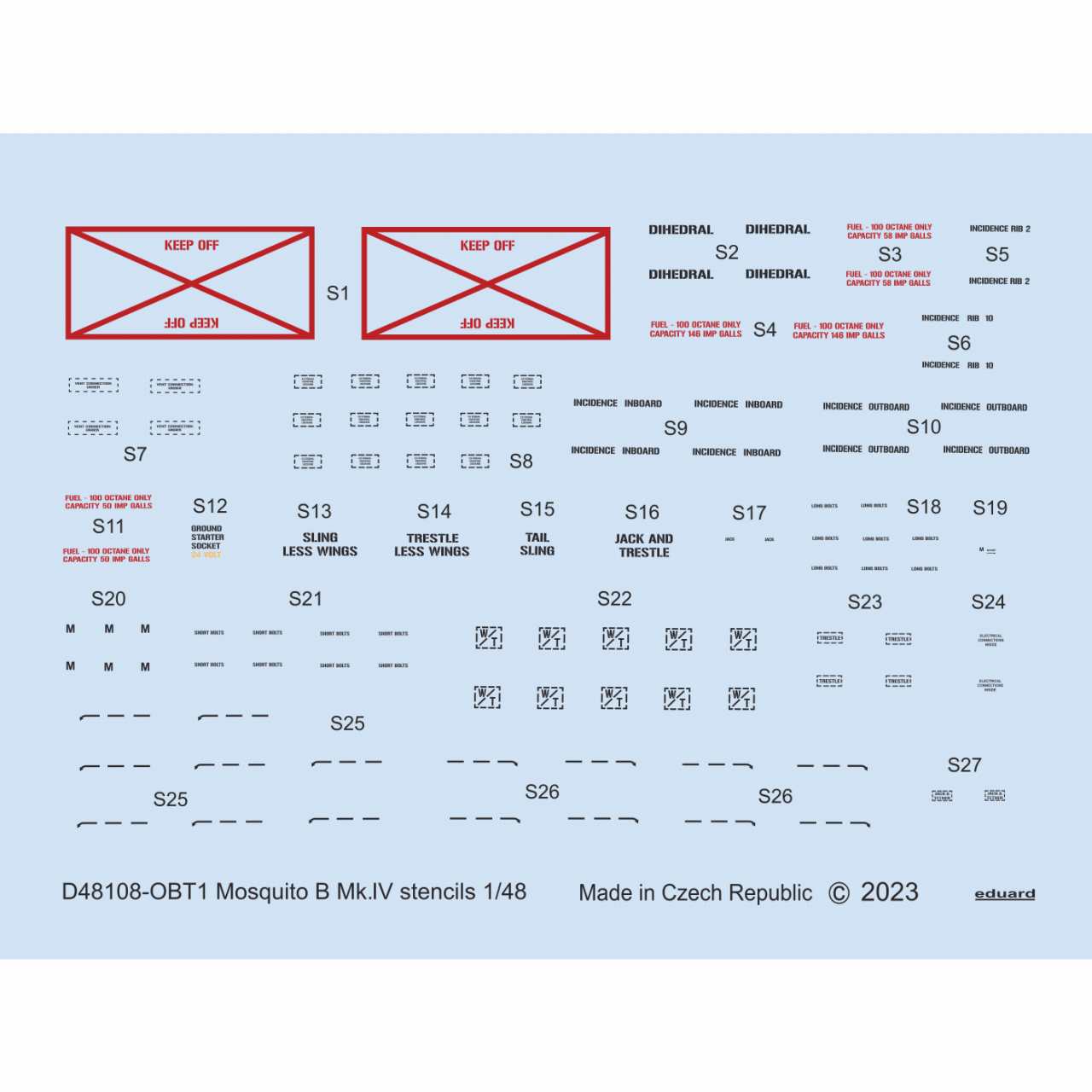 【新製品】D48108 1/48 モスキート B Mk.IV データステンシルデカール (汎用)