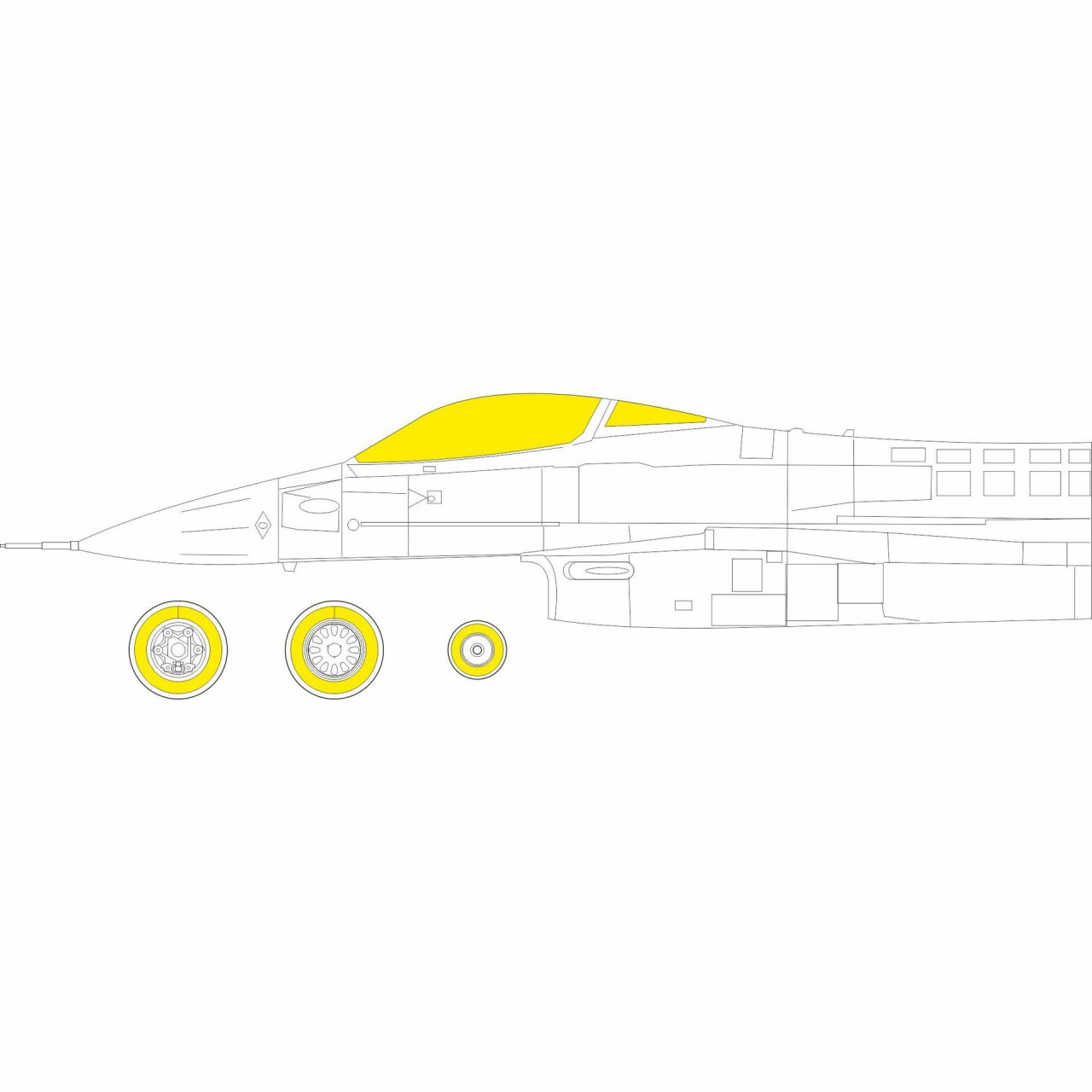 【新製品】EX919 1/48 F-16C ブロック25/42 塗装マスクシール (キネティック用)