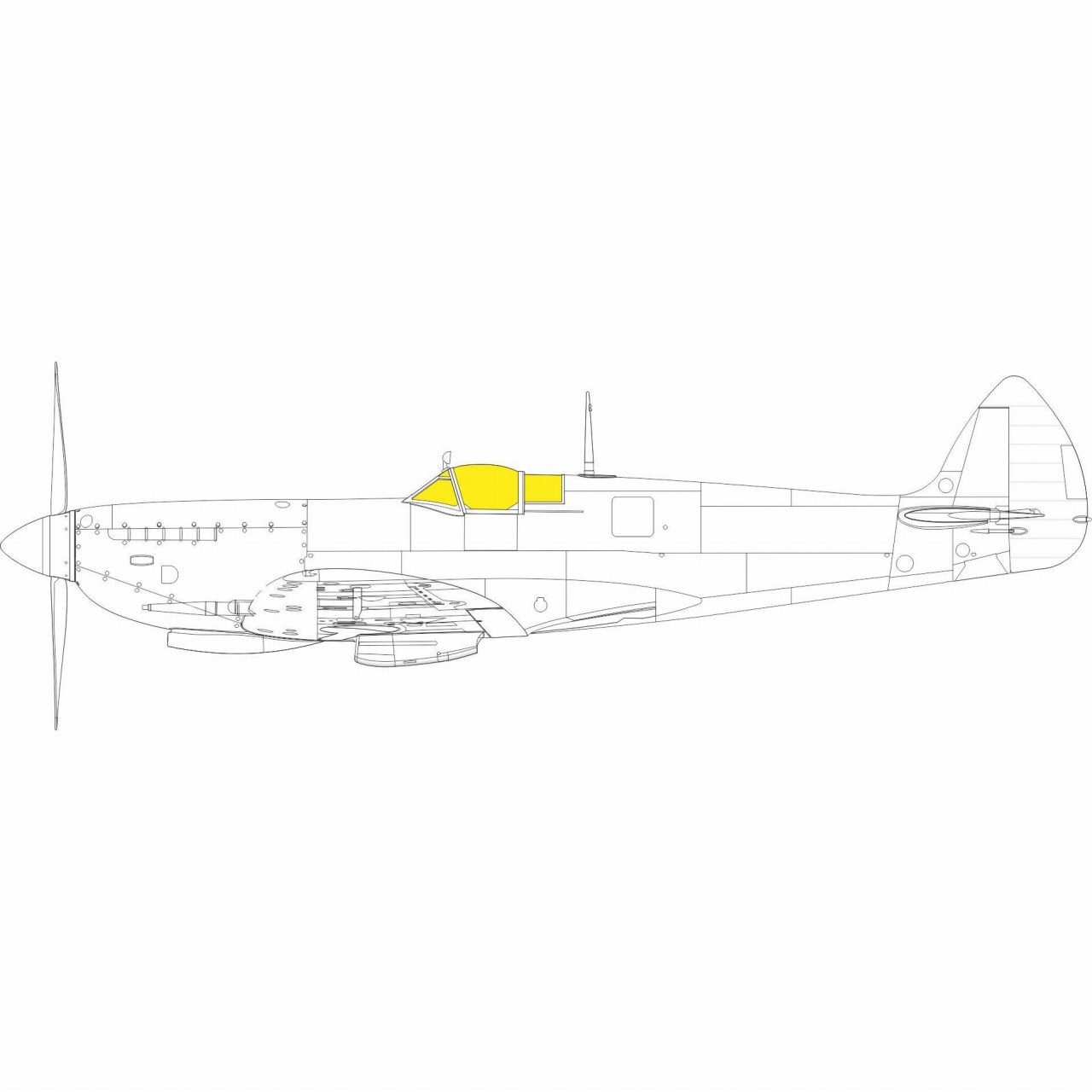 【新製品】EX923 1/48 スーパーマリン スピットファイア Mk.VIII ｢Tフェース｣両面塗装マスクシール (エデュアルド用)