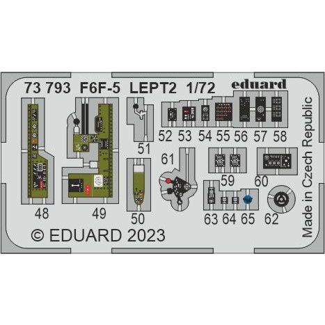 【新製品】73793 一部塗装済 1/72 F6F-5 ヘルキャット エッチングパーツ (エデュアルド用)