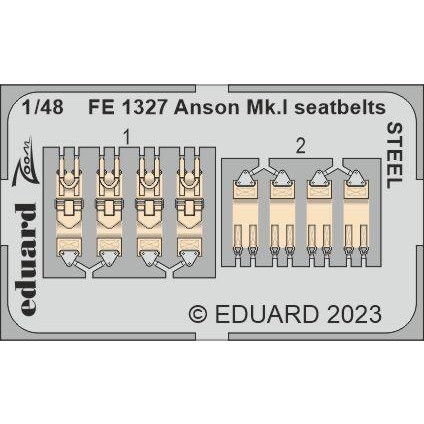 【新製品】FE1327 塗装済 1/48 アブロ アンソン Mk.I シートベルト (ステンレス製) (エアフィックス用)