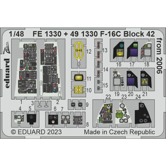 【新製品】FE1330 塗装済 1/48 F-16C ブロック42 (2006年-) ズームエッチングパーツセット (キネティック用)