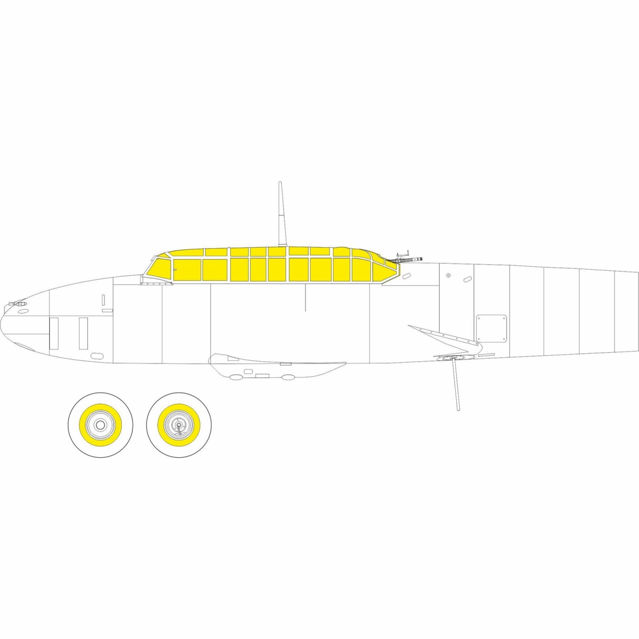 【新製品】CX644 1/72 メッサーシュミット Bf110G-2 塗装マスクシール (エデュアルド用)