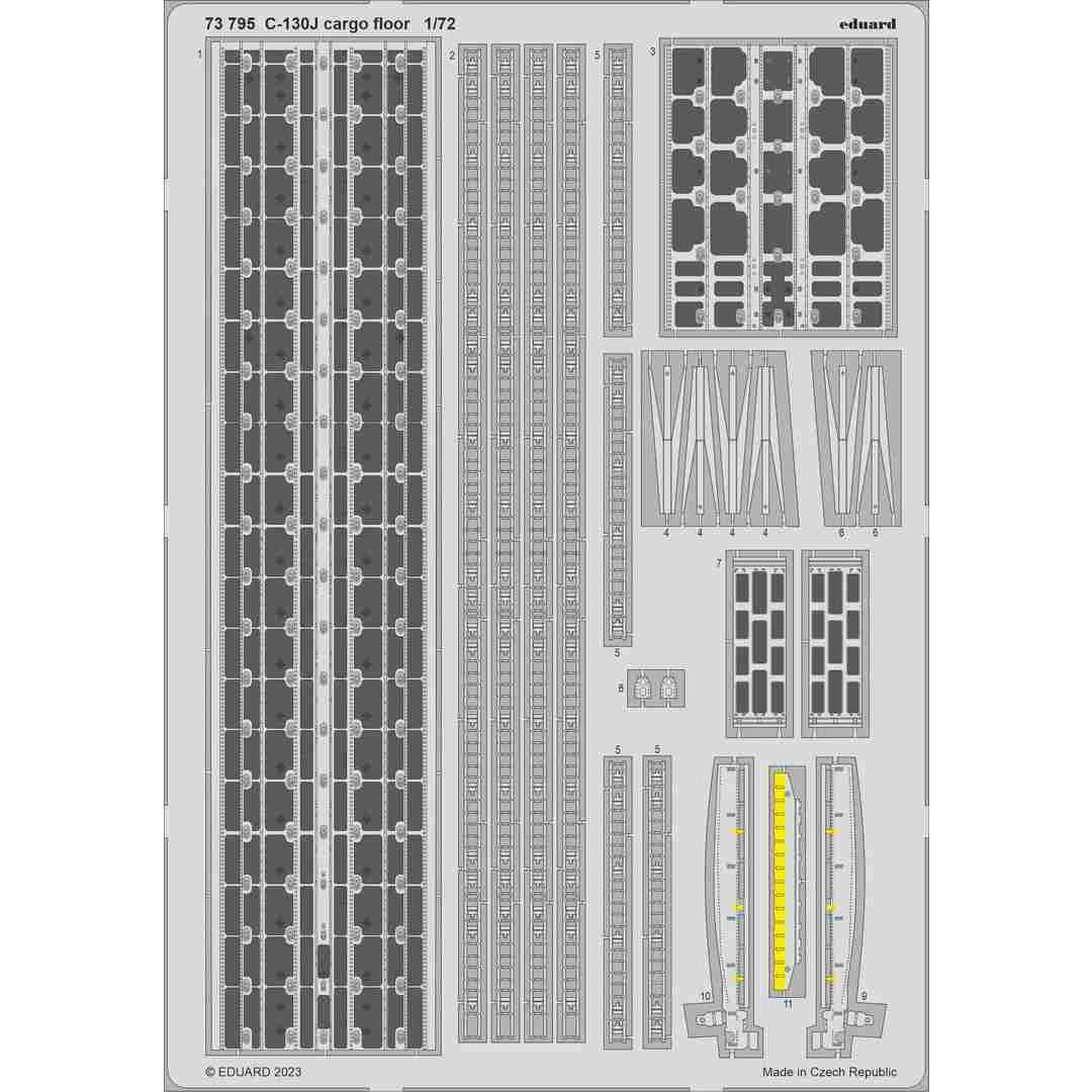 【新製品】73795 塗装済 1/72 ロッキード C-130J ハーキュリーズ 貨物室床エッチングパーツ (ズべズダ用)