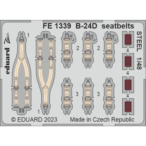 【新製品】FE1339 塗装済 1/48 コンソリデーテッド B-24D リベレーター シートベルト (ステンレス製) (レベル用)