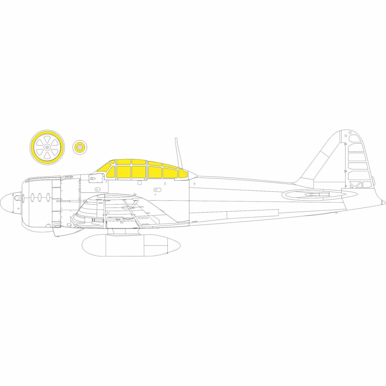 【新製品】EX934 1/48 二式水上戦闘機 ｢Tフェース｣両面塗装マスクシール(エデュアルド用)